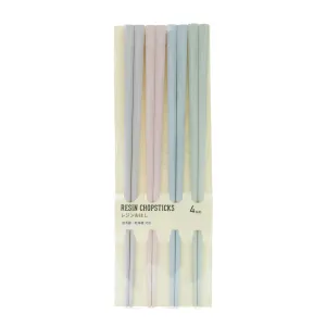 Resin Chopsticks Pastel Colours 4 Pairs