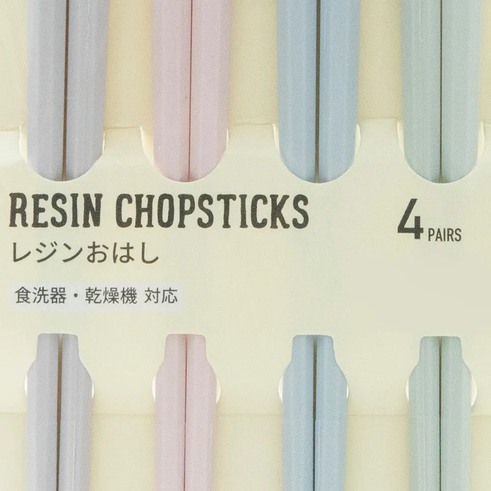 Resin Chopsticks Pastel Colours 4 Pairs