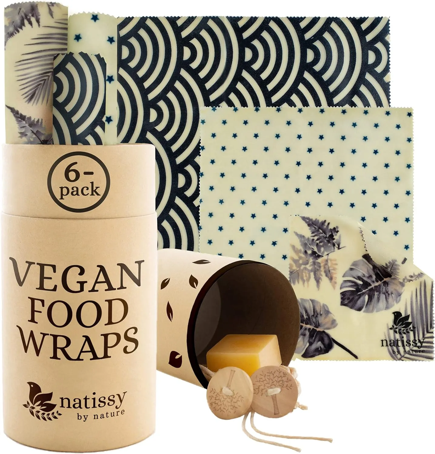 Reusable Beeswax Wraps for Food, Organic Wax Wraps for Food Reusable