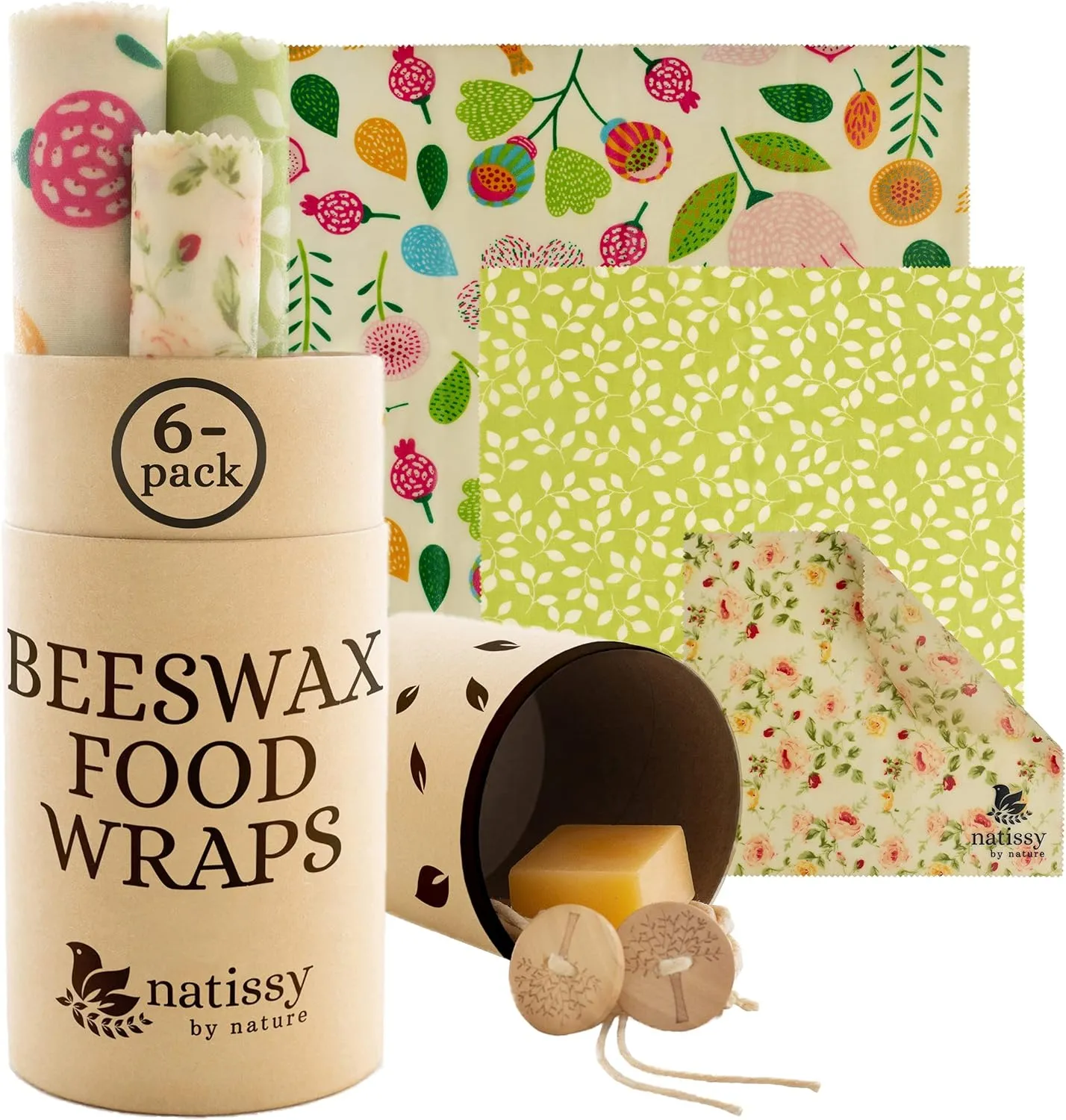 Reusable Beeswax Wraps for Food, Organic Wax Wraps for Food Reusable