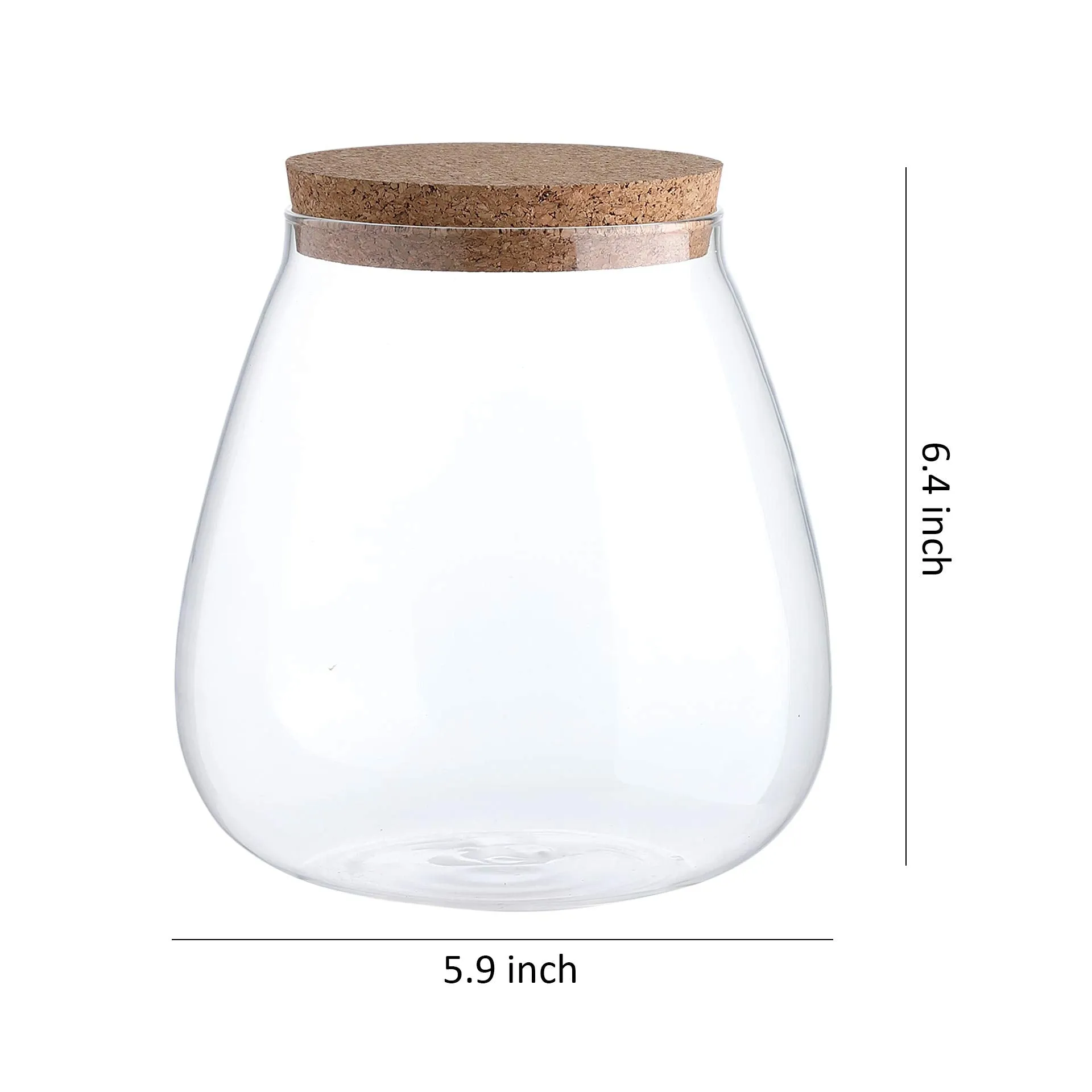 Set of 3 Glass Jar Storage Containers with Cork Lids Capacity 60/30