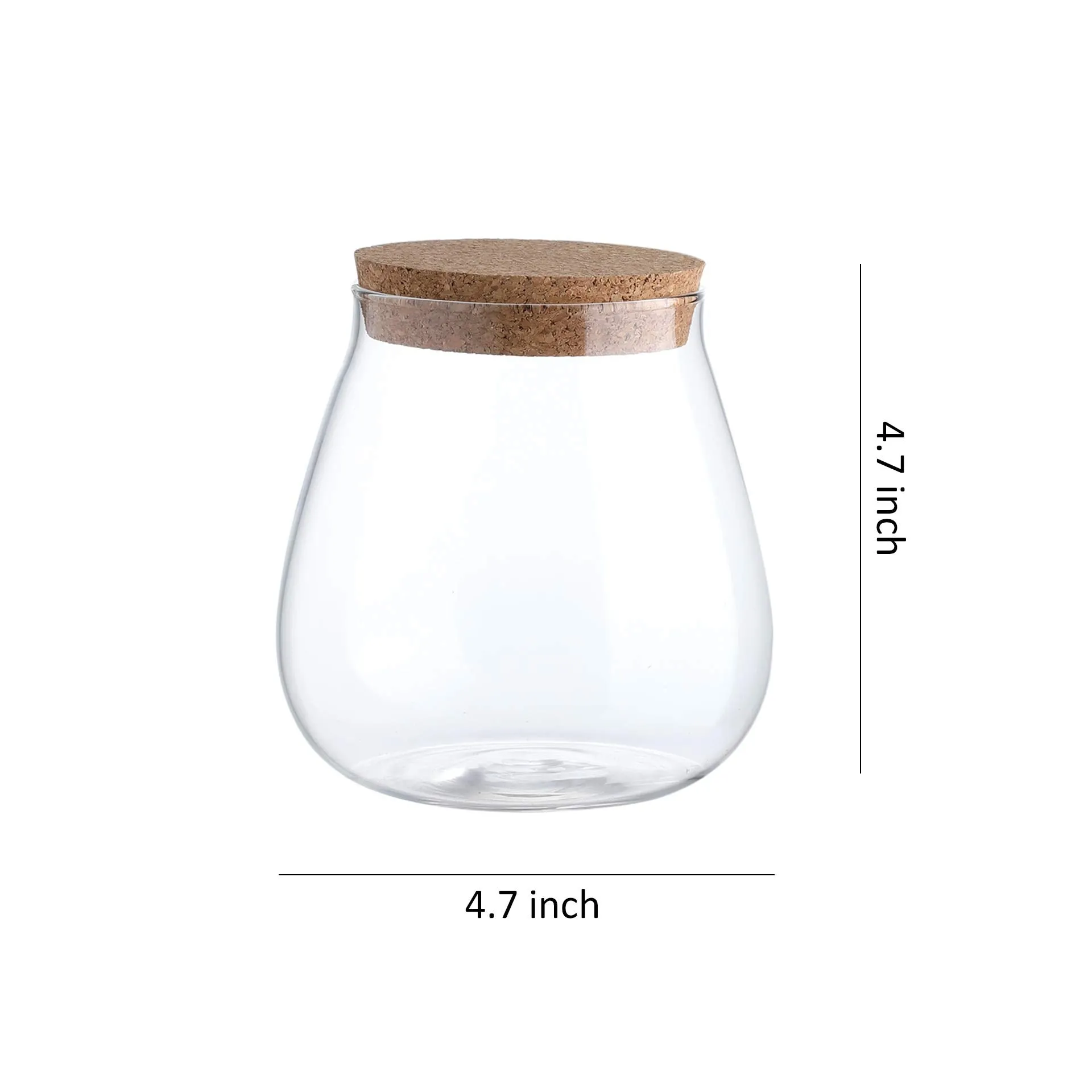 Set of 3 Glass Jar Storage Containers with Cork Lids Capacity 60/30