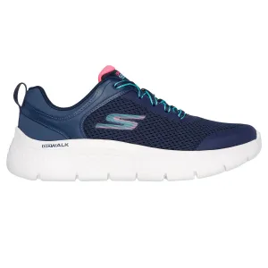 Skechers Go Walk Flex Trainers - Womens - Navy/White/Pink