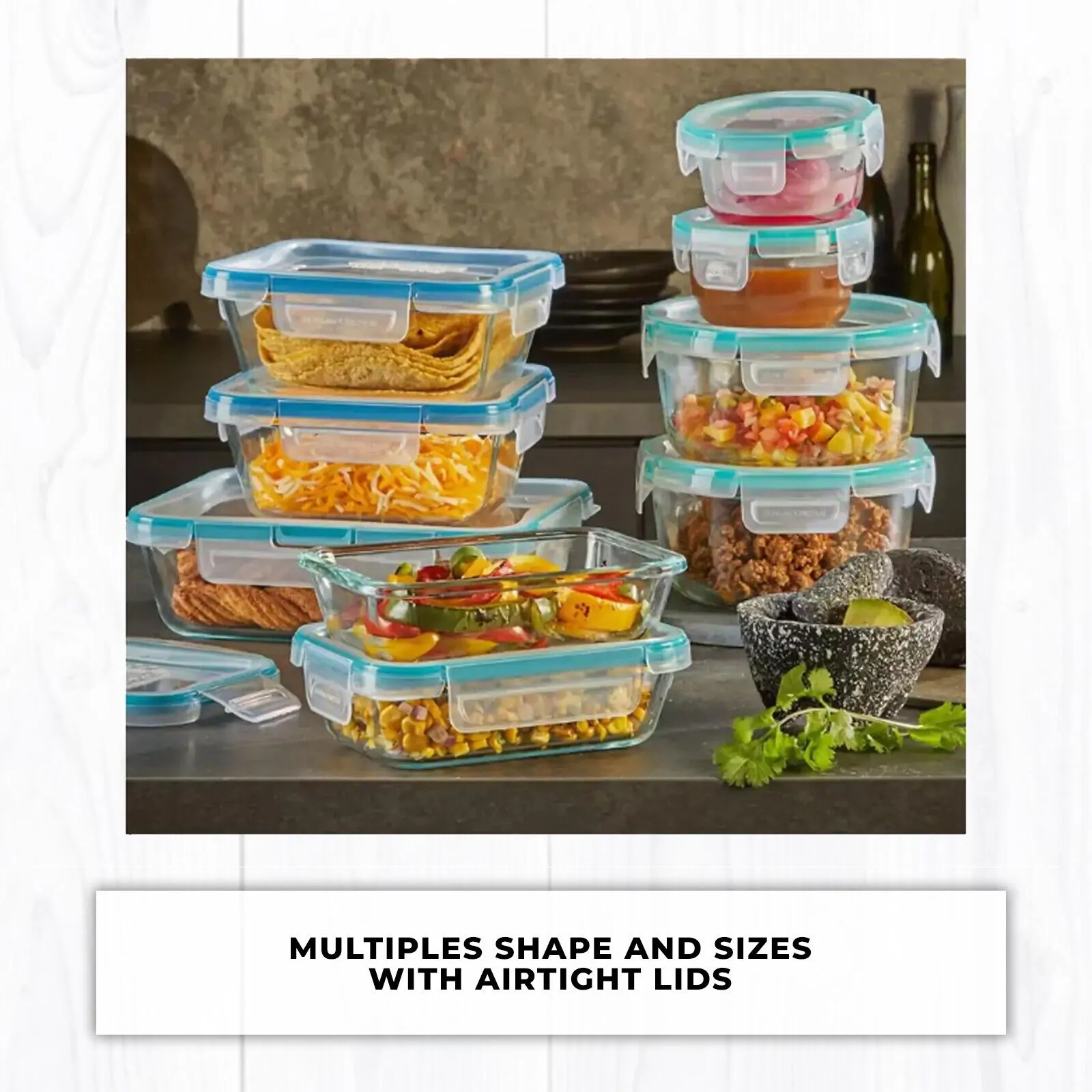 Snapware Pure Pyrex 18-Piece Glass Food Storage Set, microwave, oven, refrigerator, freezer & dishwasher safe