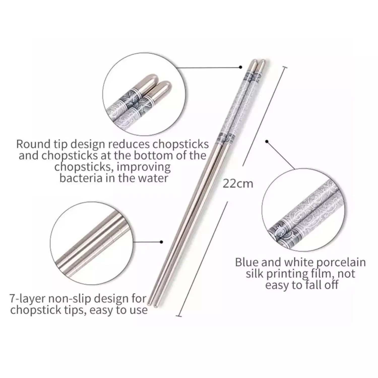 Stainless Steel Chopsticks - Multicolour