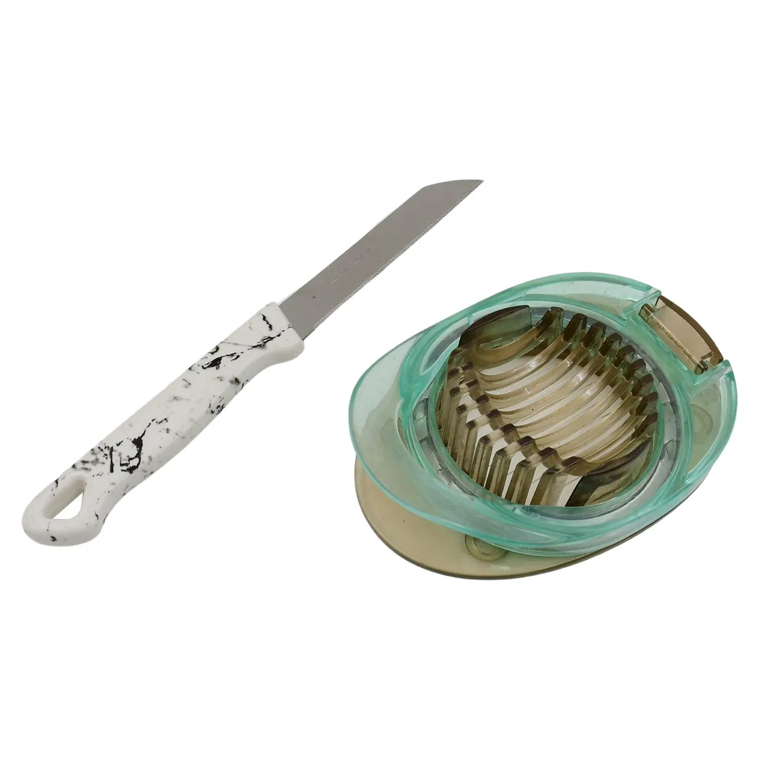 Stainless Steel, Egg Slicer & Knife (2 Pc Set)