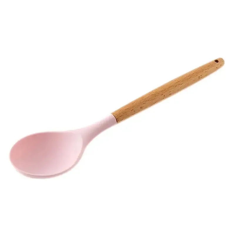 Utensils Wooden Handle Non-stick Silicone Cookware