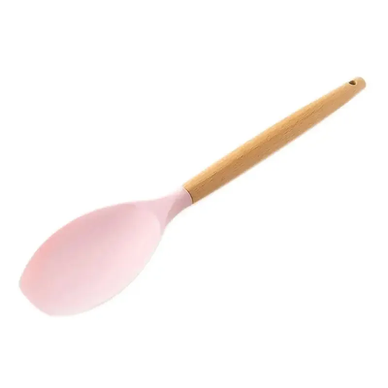 Utensils Wooden Handle Non-stick Silicone Cookware