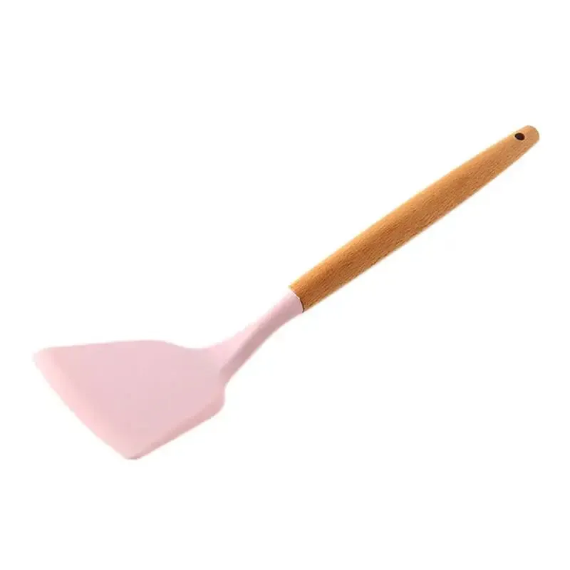 Utensils Wooden Handle Non-stick Silicone Cookware