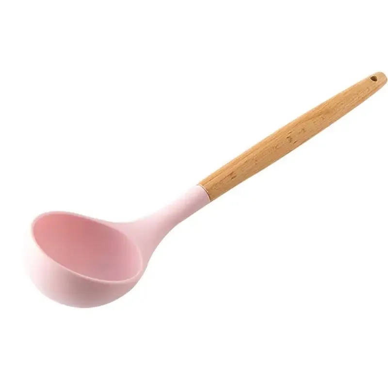 Utensils Wooden Handle Non-stick Silicone Cookware