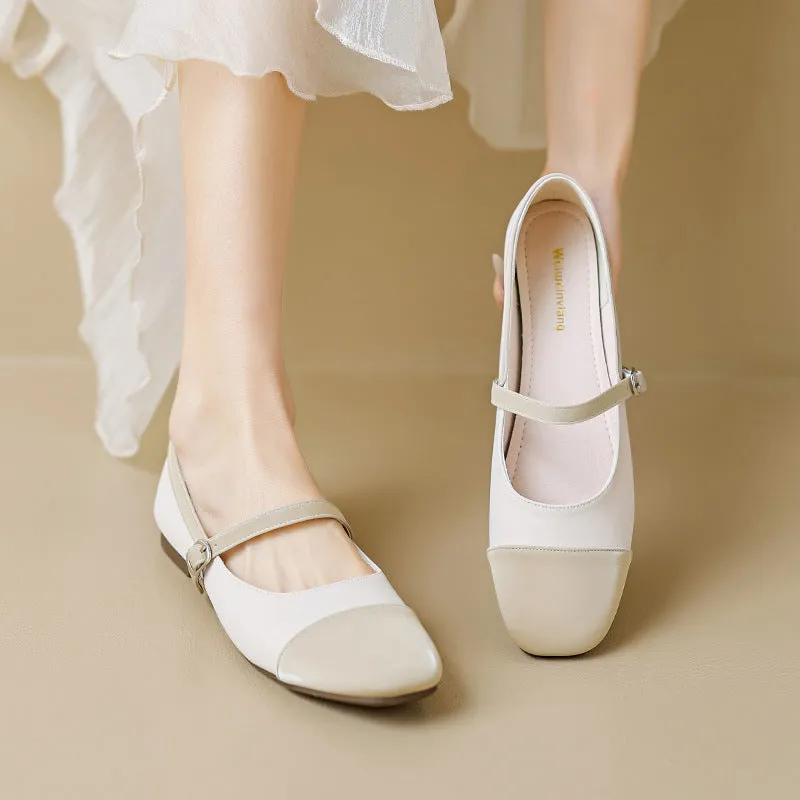 Women Casual Buckle Soft Leather Flats