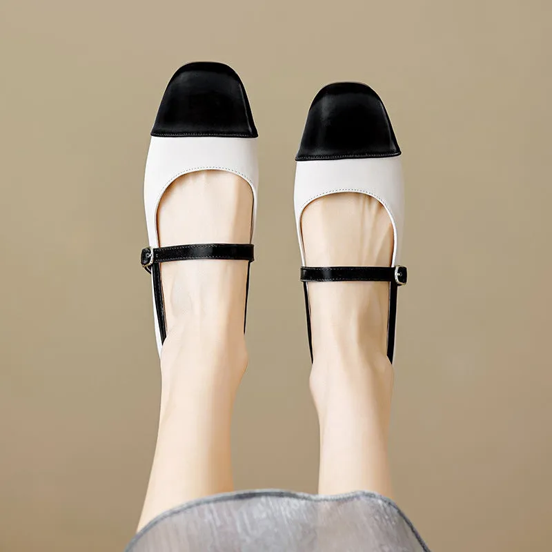 Women Casual Buckle Soft Leather Flats