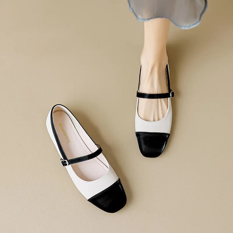 Women Casual Buckle Soft Leather Flats