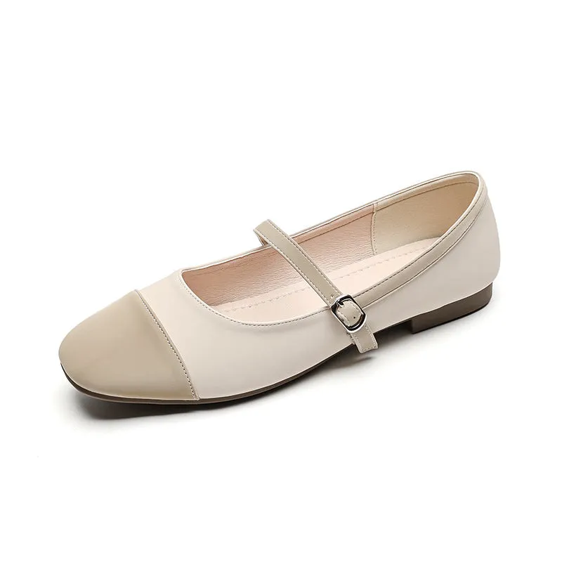 Women Casual Buckle Soft Leather Flats