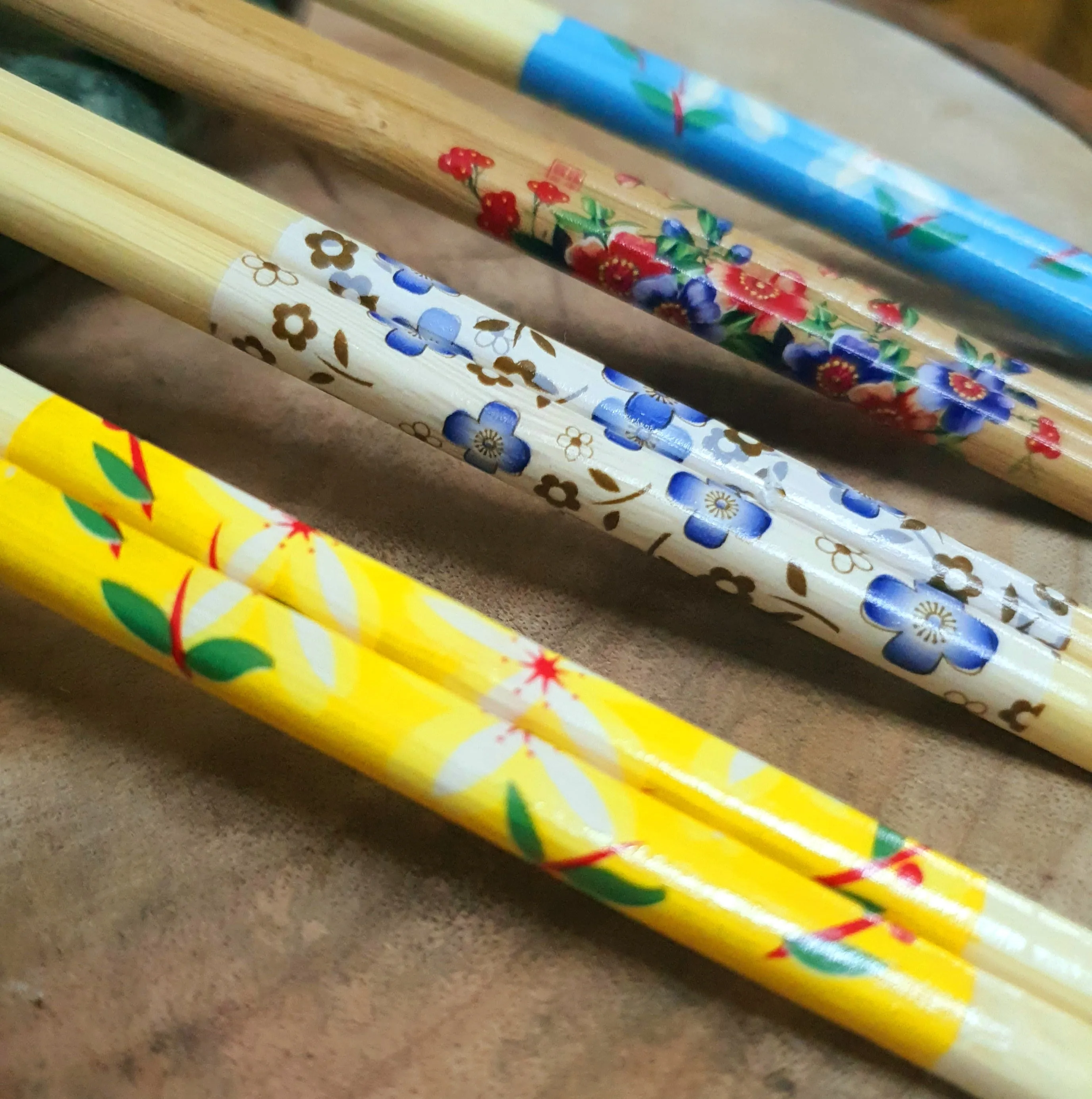 Wooden Bamboo Chopsticks - Yellow